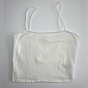 H&M Cropped Camisole Top White Basic Size M